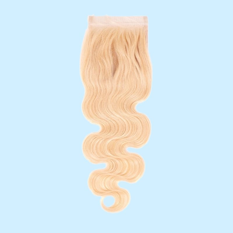 blonde body wave 4x4 transparent closure