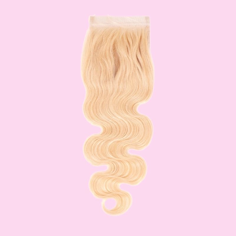 blonde body wave 4x4 transparent closure