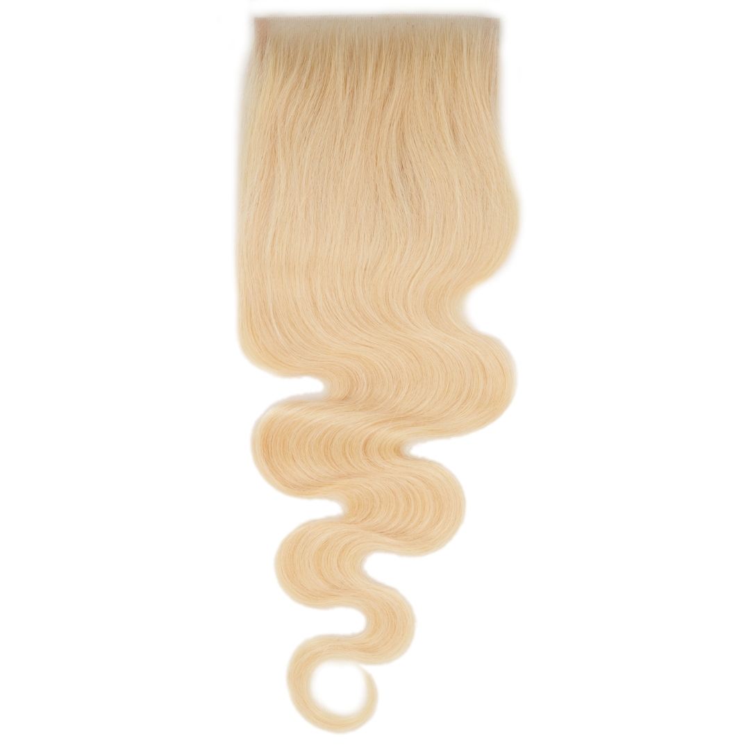 blonde body wave 4x4 transparent closure