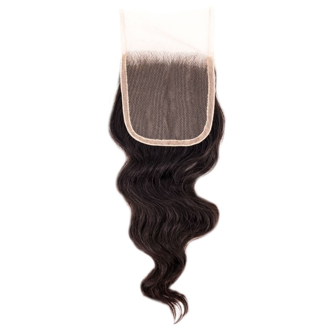 raw indian wavy 4x4 transparent closure