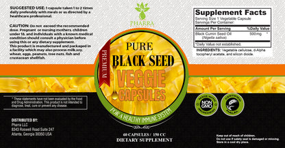 Pure Black Seed Oil Veggie Capsules