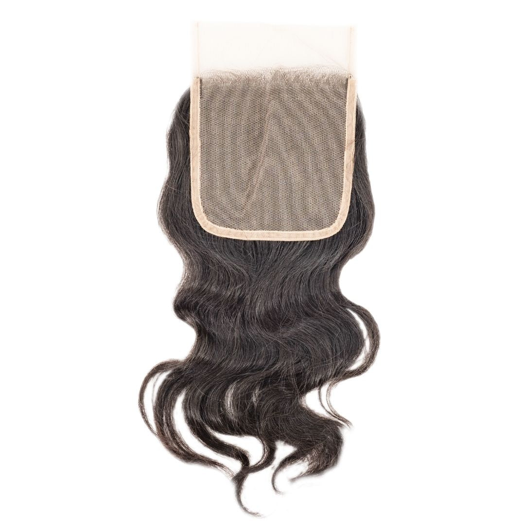 raw indian wavy 4x4 transparent closure