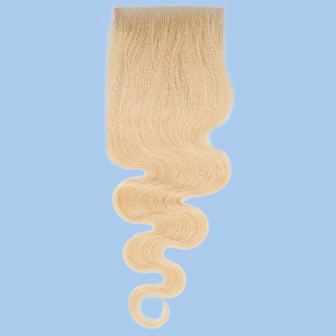 blonde body wave 4x4 transparent closure