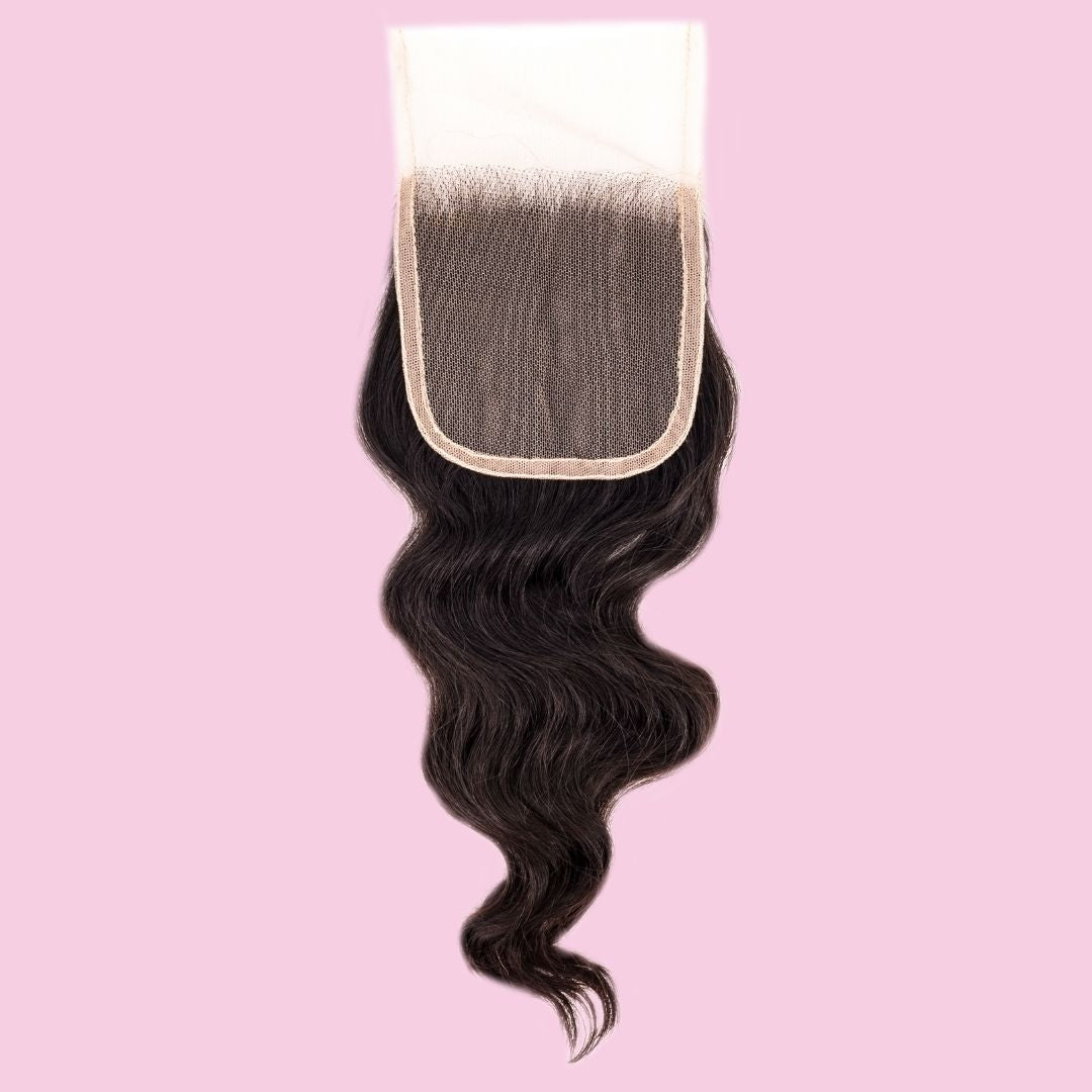 raw indian wavy 4x4 transparent closure