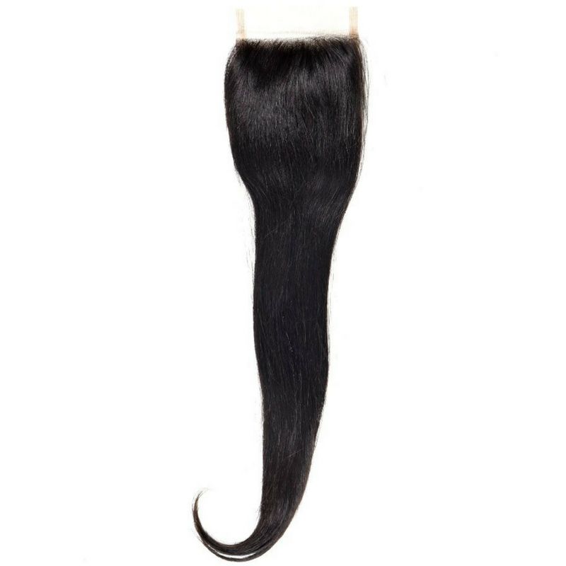 brazilian silky straight 4x4 transparent closure