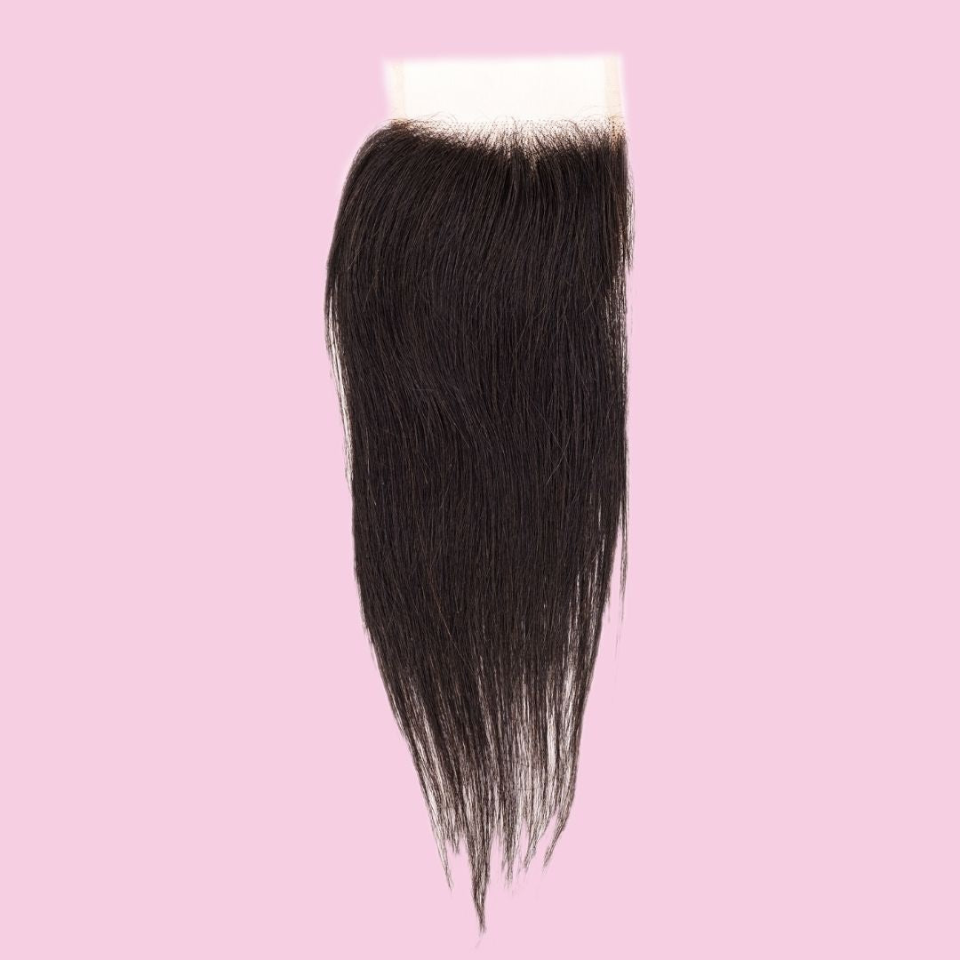 brazilian silky straight 4x4 transparent closure