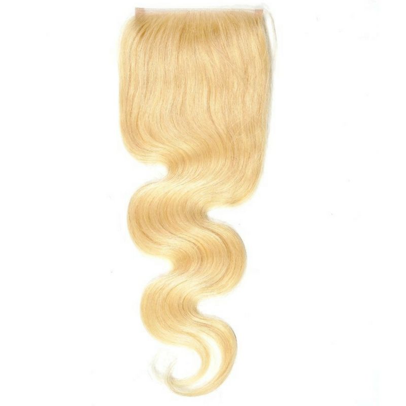 blonde body wave 4x4 transparent closure