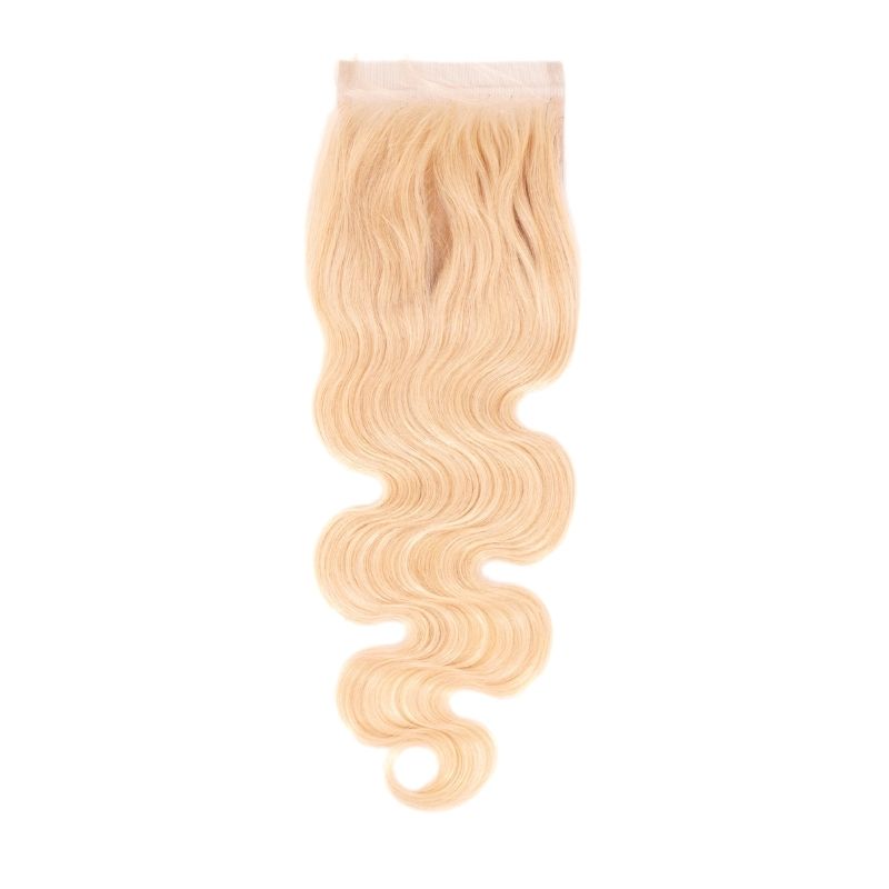 blonde body wave 4x4 transparent closure