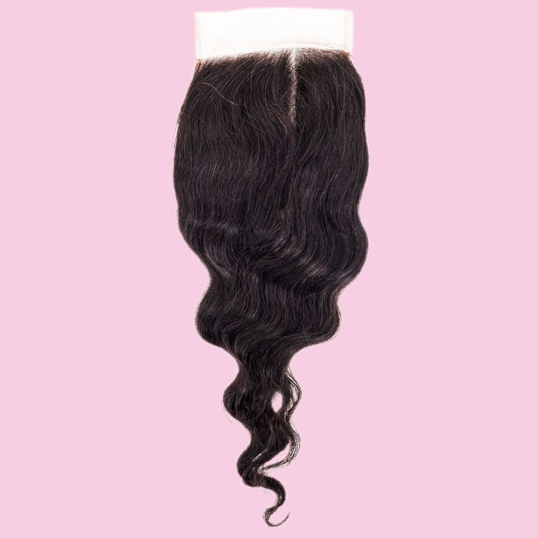 brazilian loose wave 4x4 transparent closure