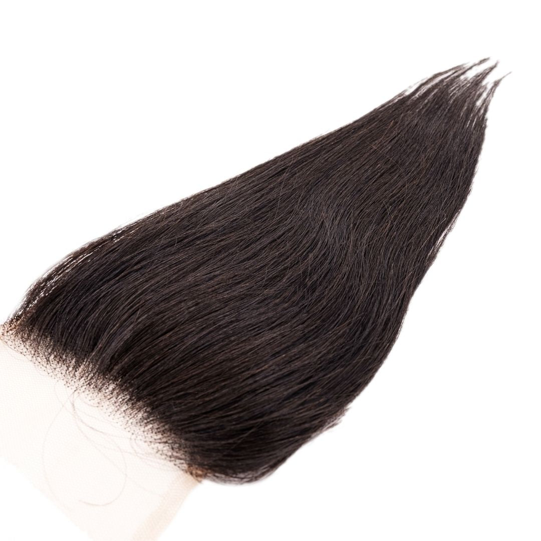 brazilian silky straight 4x4 transparent closure